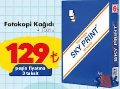 FOTOKOPİ KAĞIDI 100'LÜ fiyat ve kampanya bilgisi